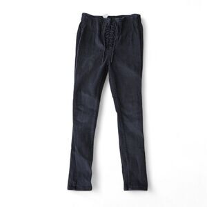 Free People High Rise Distressed Black Skinny Jeans Women's‎ 27